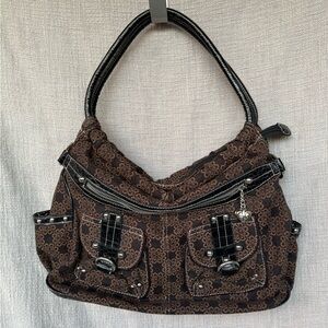 Kathy Van Zeeland Brown and Black Shoulder Bag